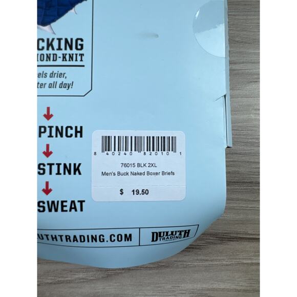 Buck Naked Men’s Performance Boxer Briefs - Black, Size 2XL, NWT - Picture 3 of 3